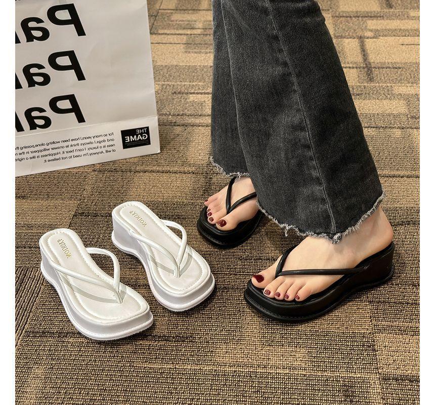 Plain Platform Flip Flops Product Image