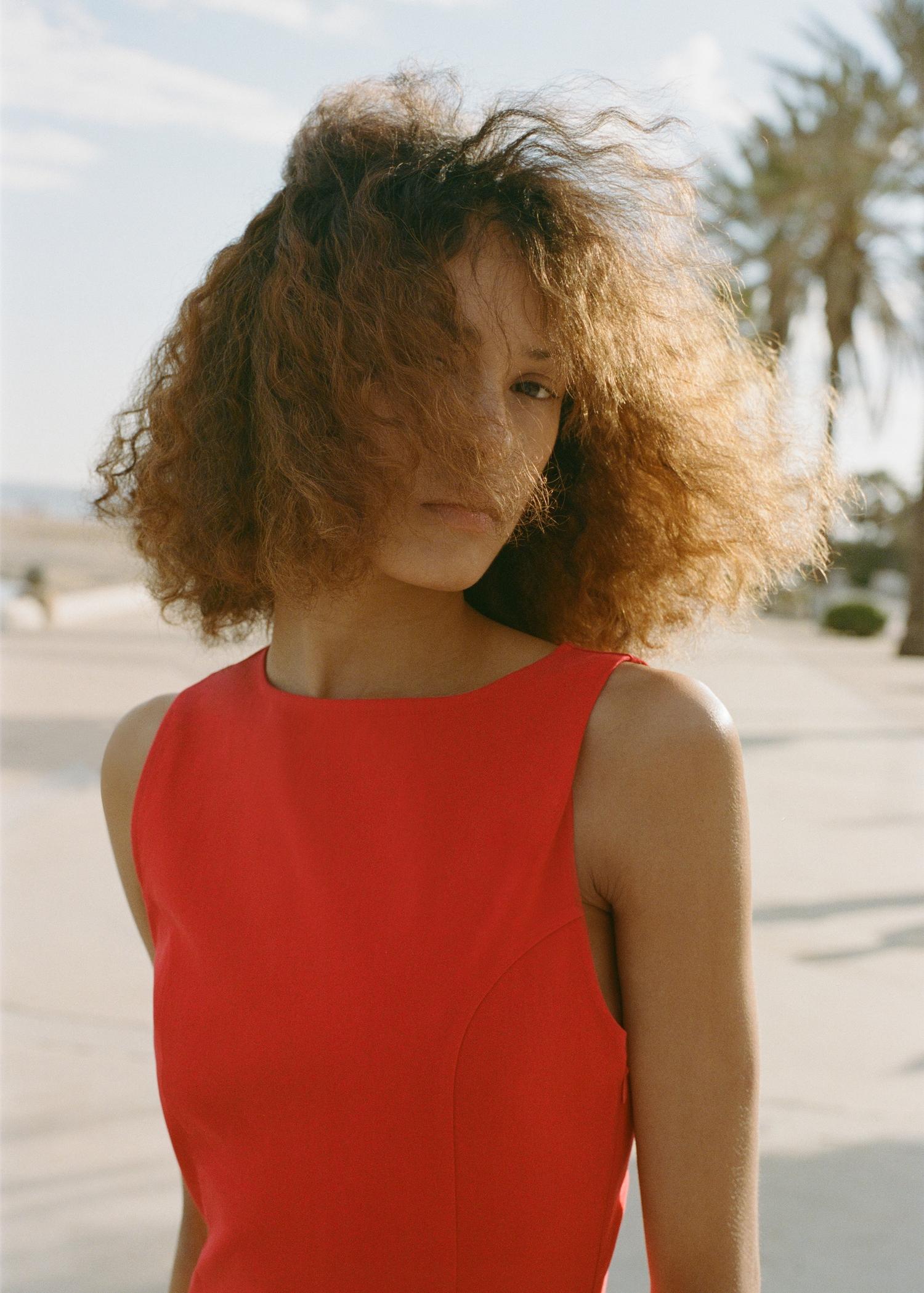 Short balloon dress - Women | MANGO USA Product Image