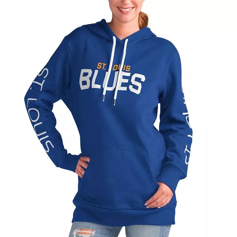 Women's G-III 4Her by Carl Banks Blue St. Louis Blues Overtime Pullover Hoodie,  Product Image