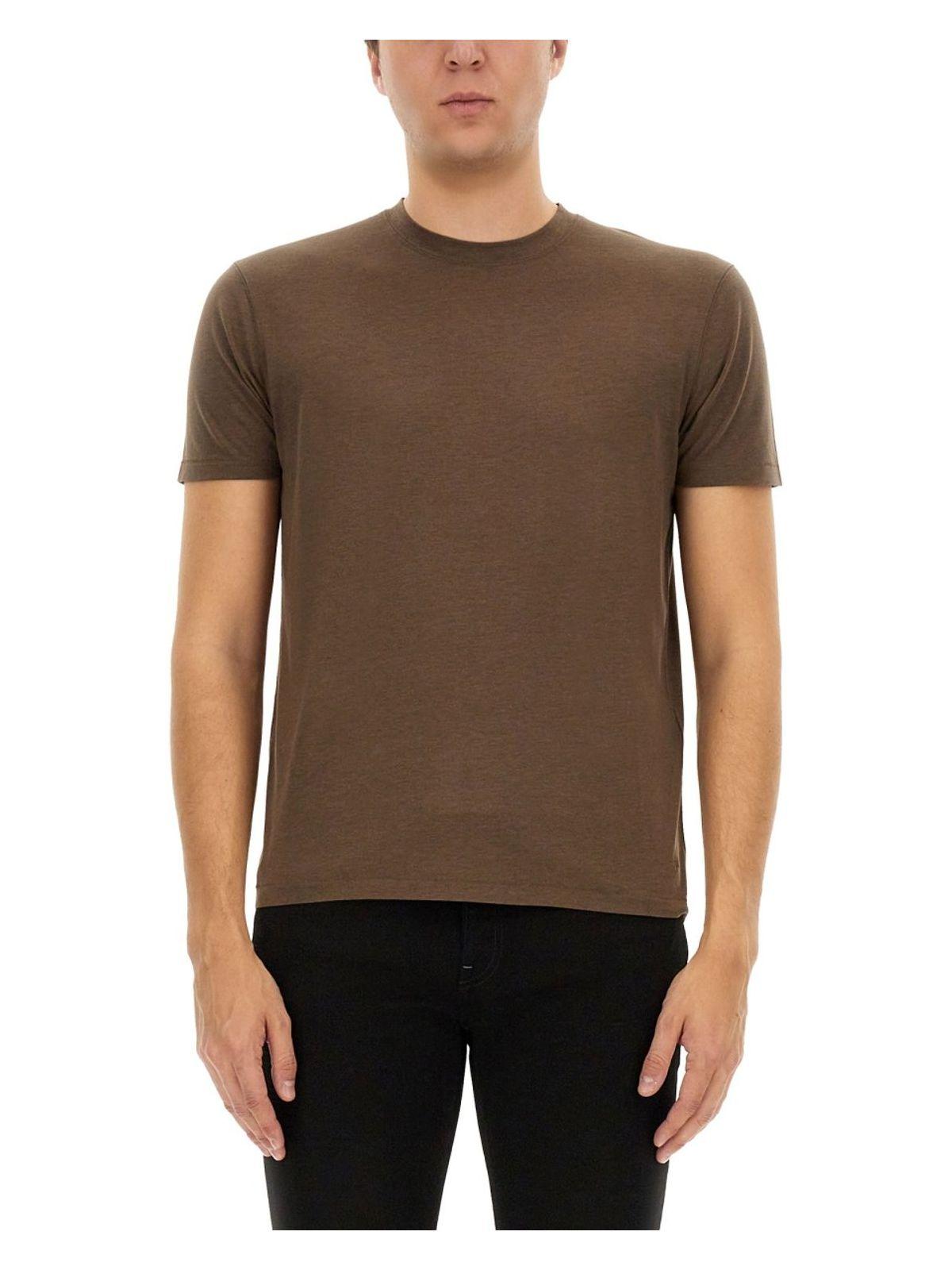 TOM FORD Slim-fit Lyocell And Cotton-blend Jersey T-shirt In Brown Product Image