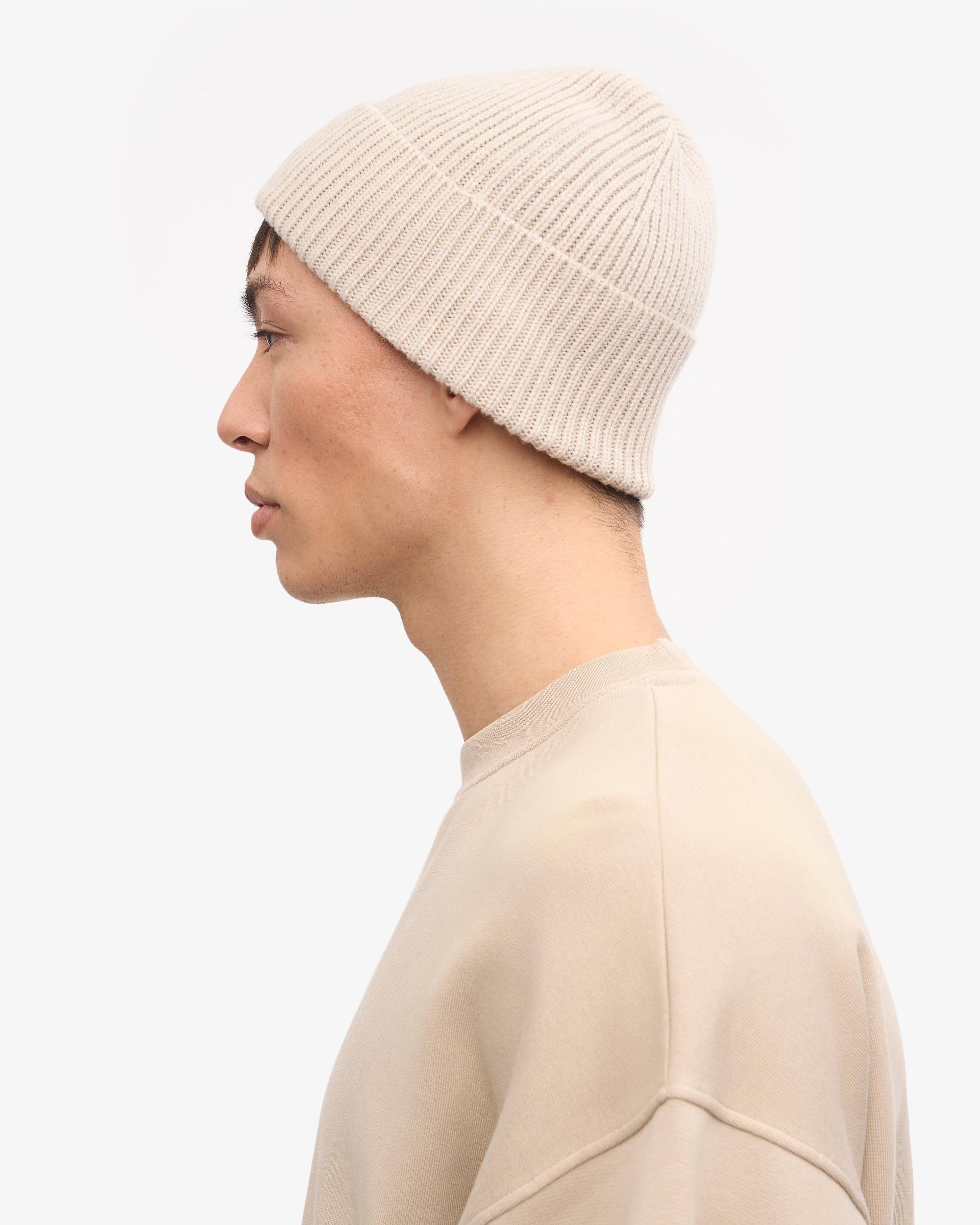 Merino Wool Beanie - Ivory White Product Image
