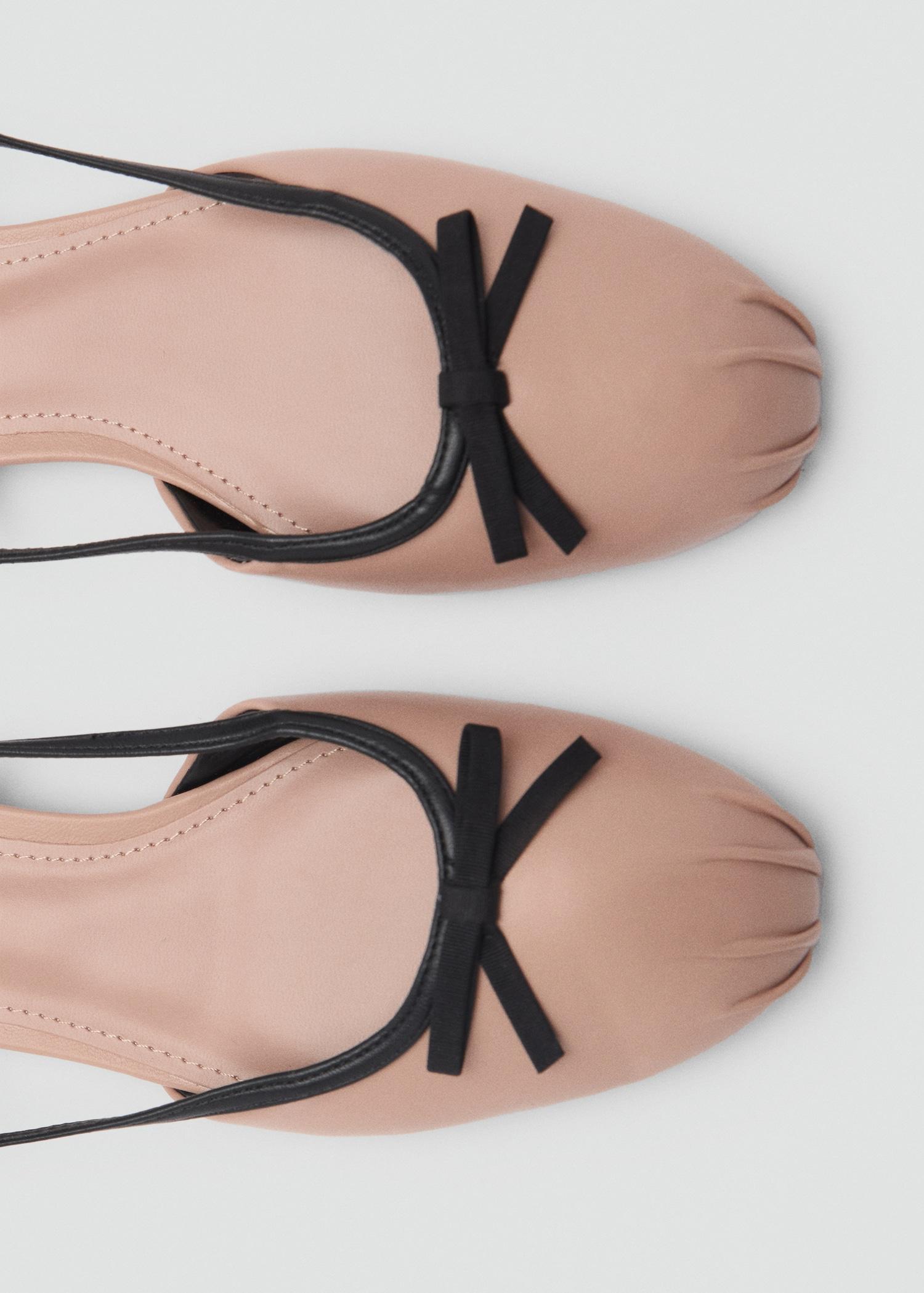 Ballet flats with decorative bow tie - Women | MANGO USA Product Image