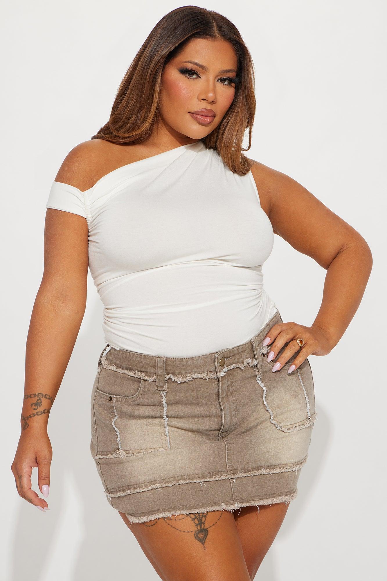 Bianca One Shoulder Top - White Product Image