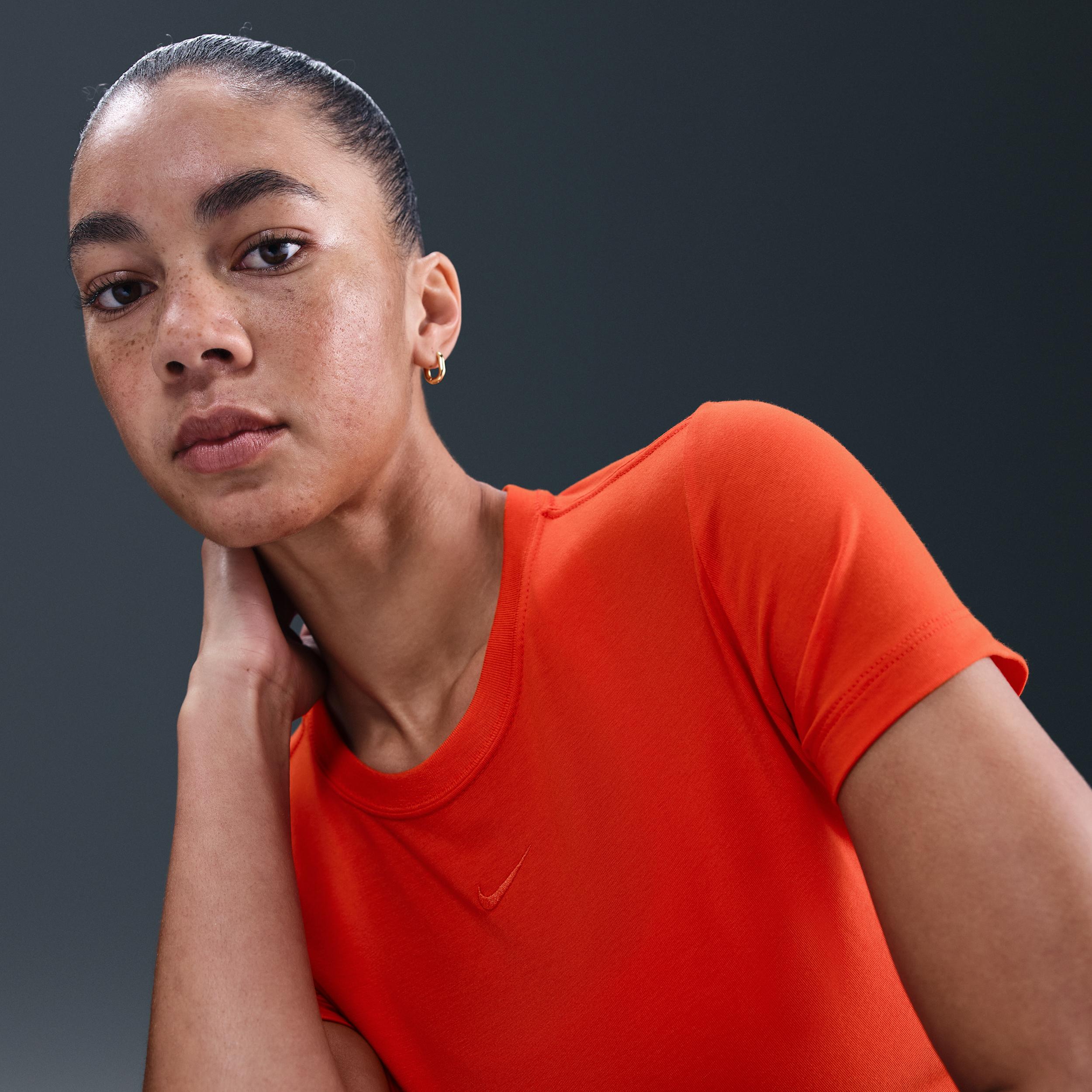 Womens Nike Sportswear Chill Knit Cropped T-Shirt | HF9538-633 Product Image