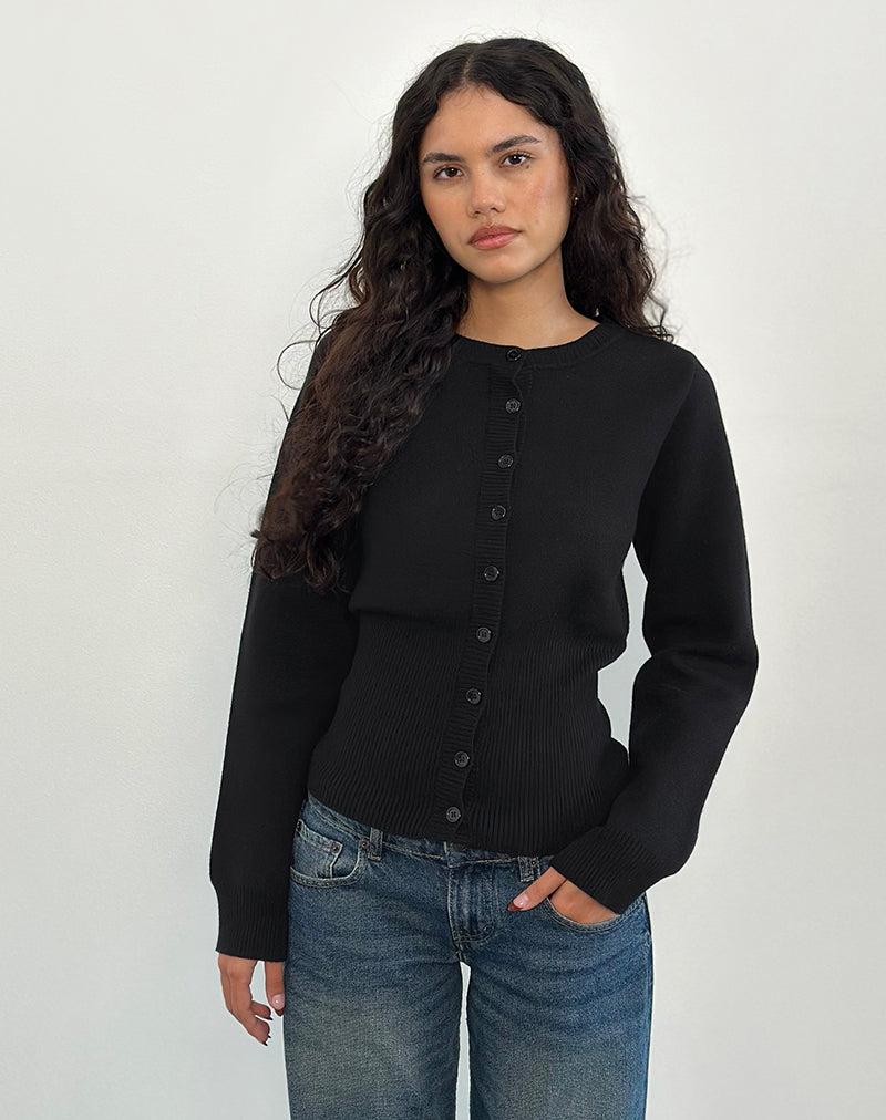 Subra Long Sleeve Cardigan in Black Female Product Image