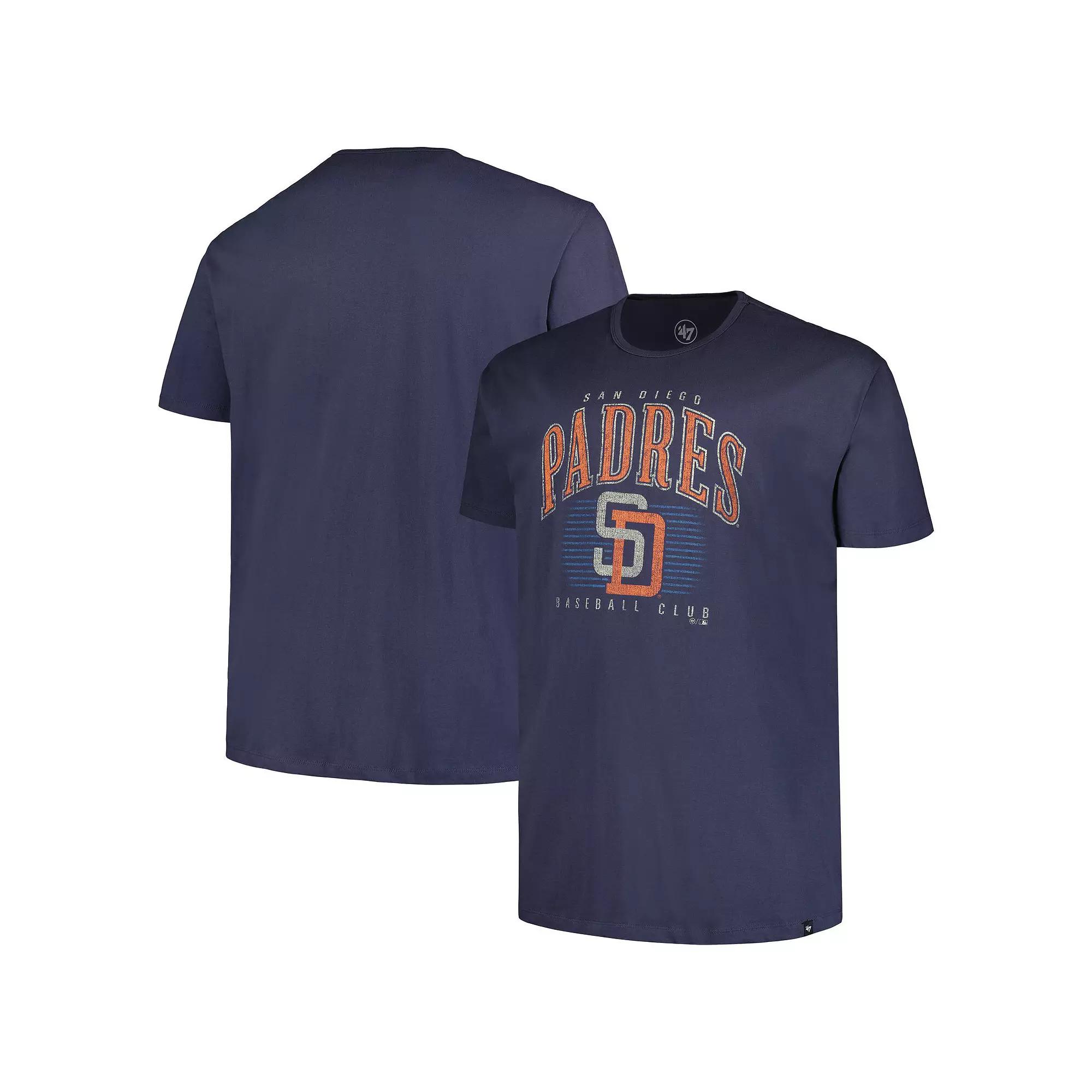 Men's '47 Navy San Diego Padres Big & Tall Double Header T-Shirt, Size: 3XB, Blue Product Image