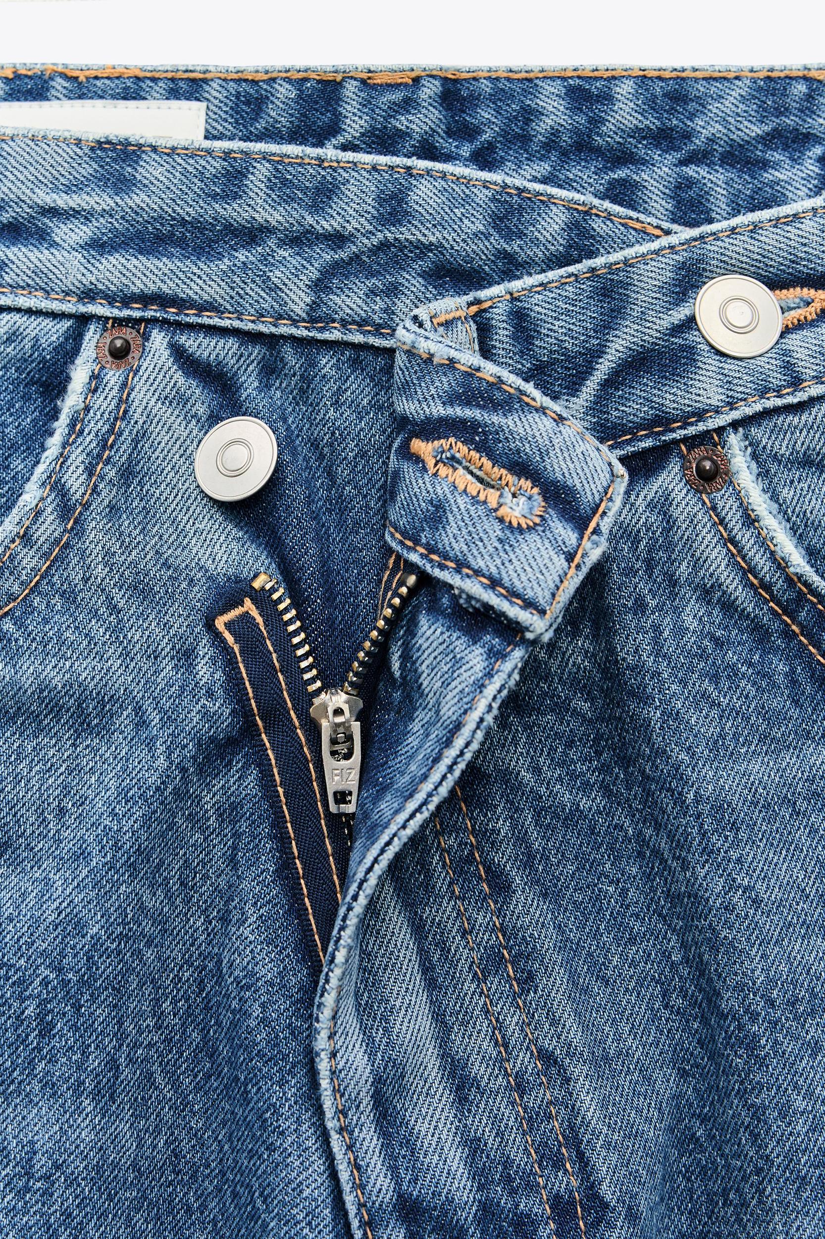 TRF HIGH-WAIST WIDE LEG CROSSOVER JEANS Product Image