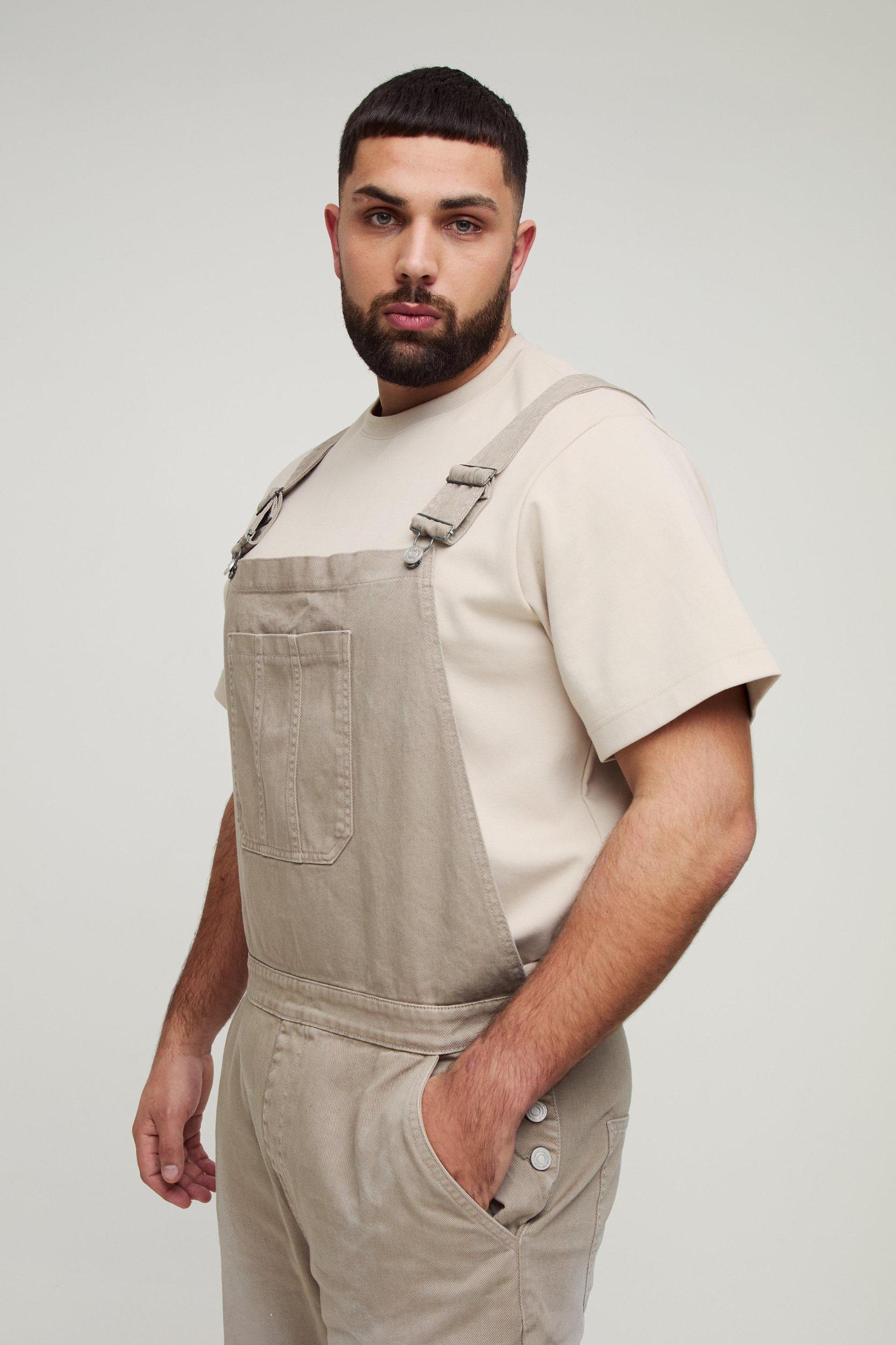 Plus Straight Leg Dungaree | boohooMAN USA Product Image