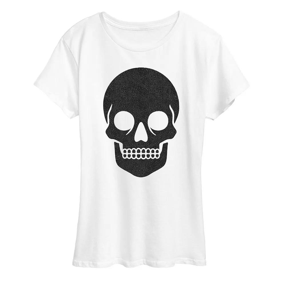 Women's Skull Sparkle Halloween Tee, Girl's,  Product Image