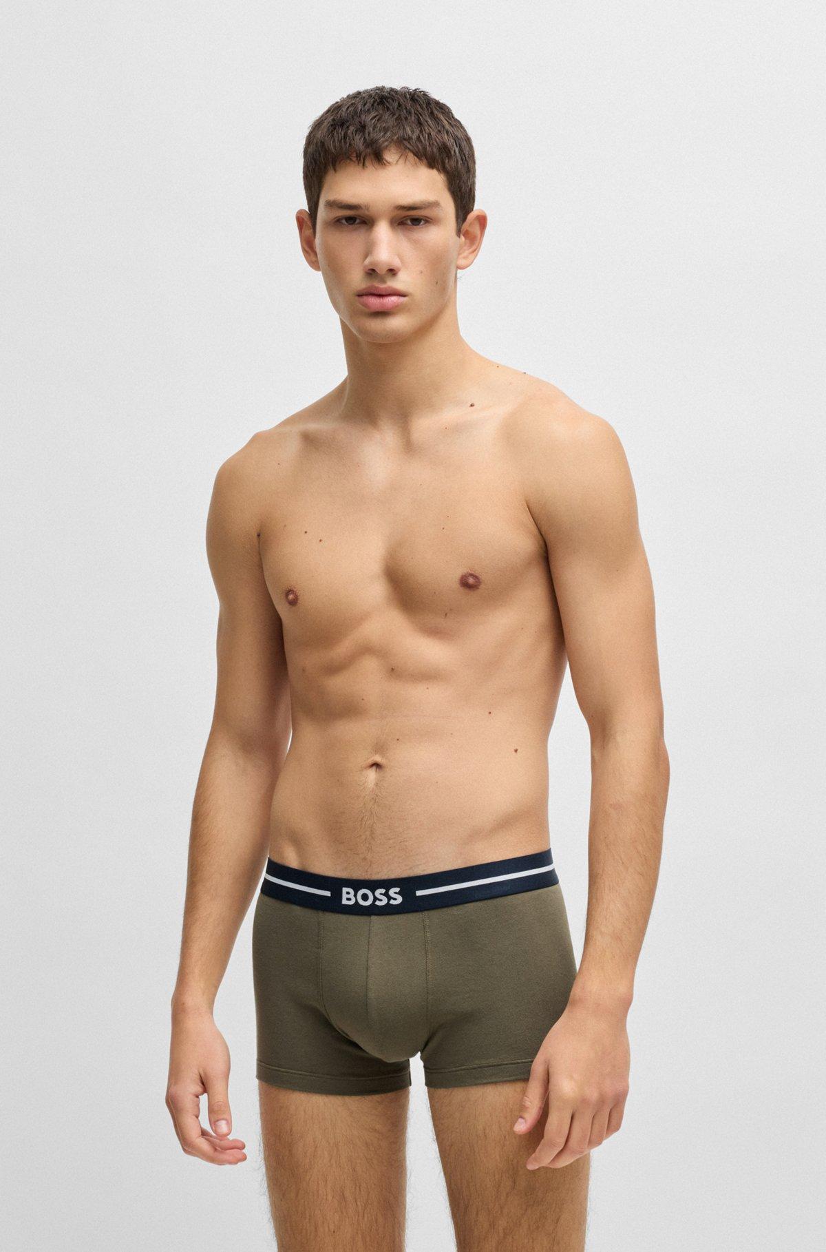 Three-pack of stretch-cotton trunks with logo waistbands Product Image