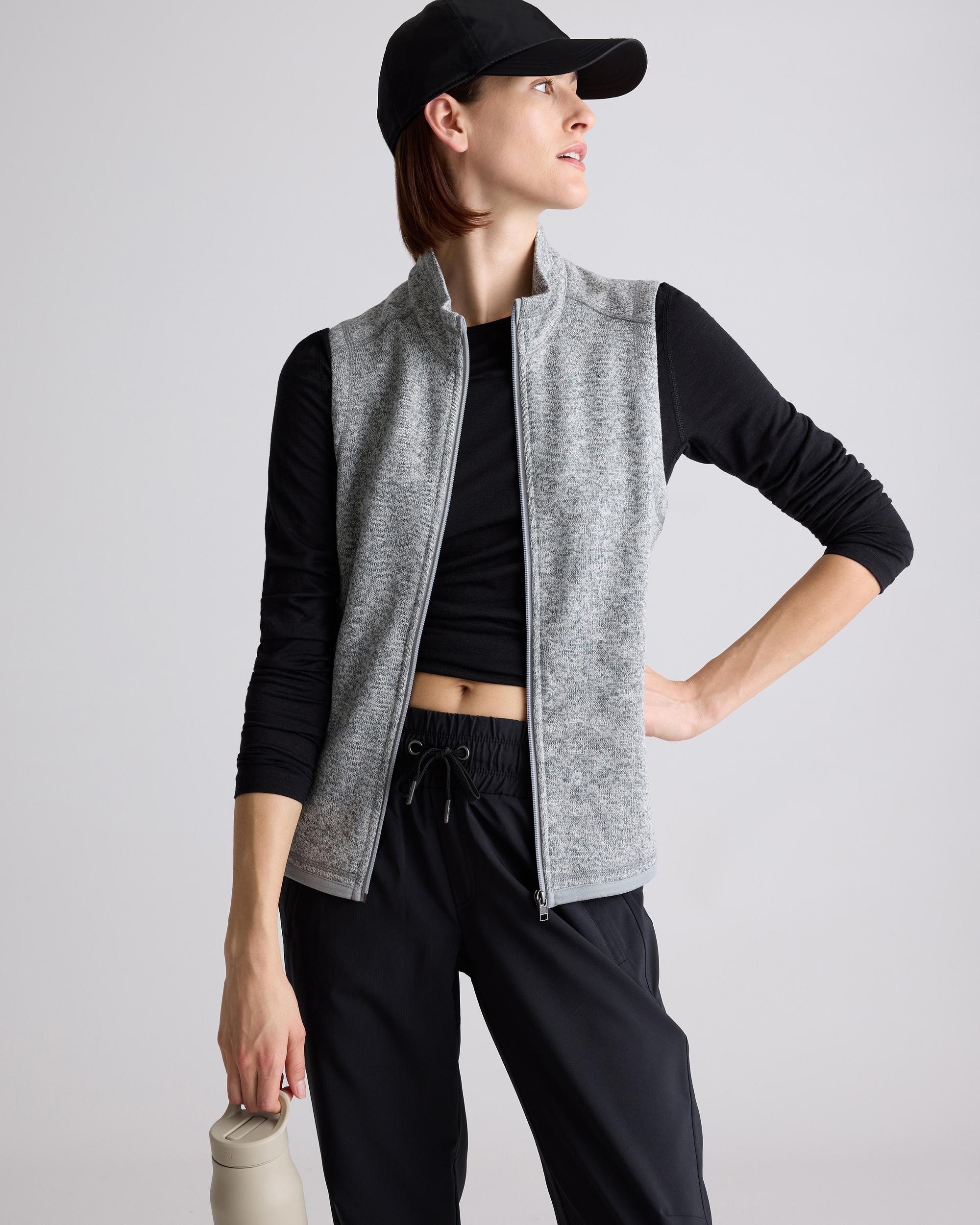 Quince | Women's Sweater-Knit Fleece Full-Zip Vest Recycled Polyester Product Image