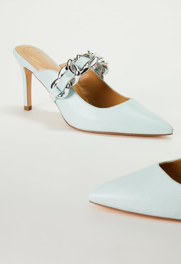 JustFab Margaux Platform Loafer Pump Womens Black/ White Size 8.5 Product Image