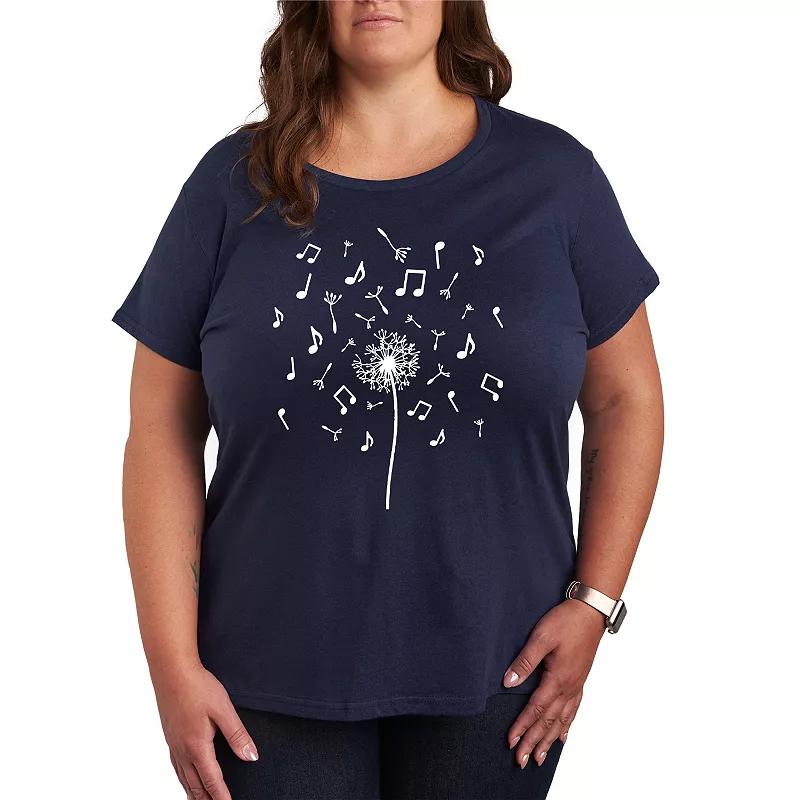 Plus Music Note Dandelion Graphic Tee, Women's,  Product Image