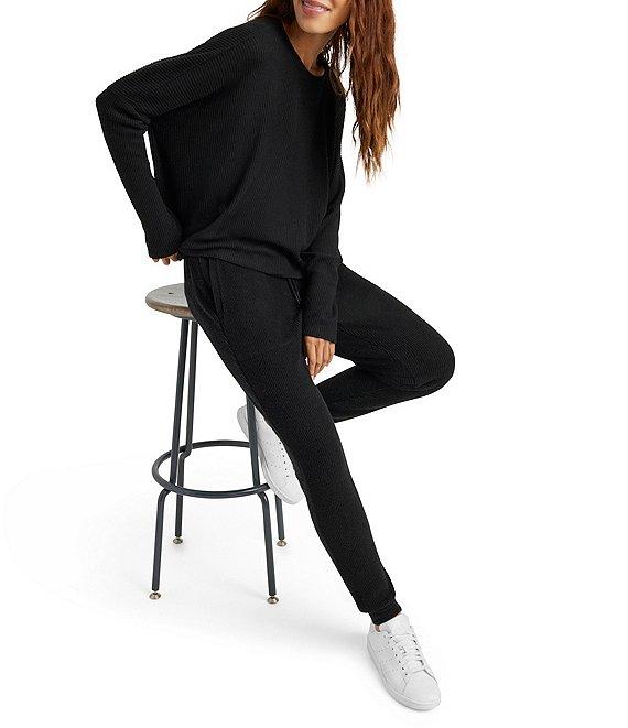 Splendid London Lounge Waffle Knit High Rise Tie Front Full Length Jogger Product Image