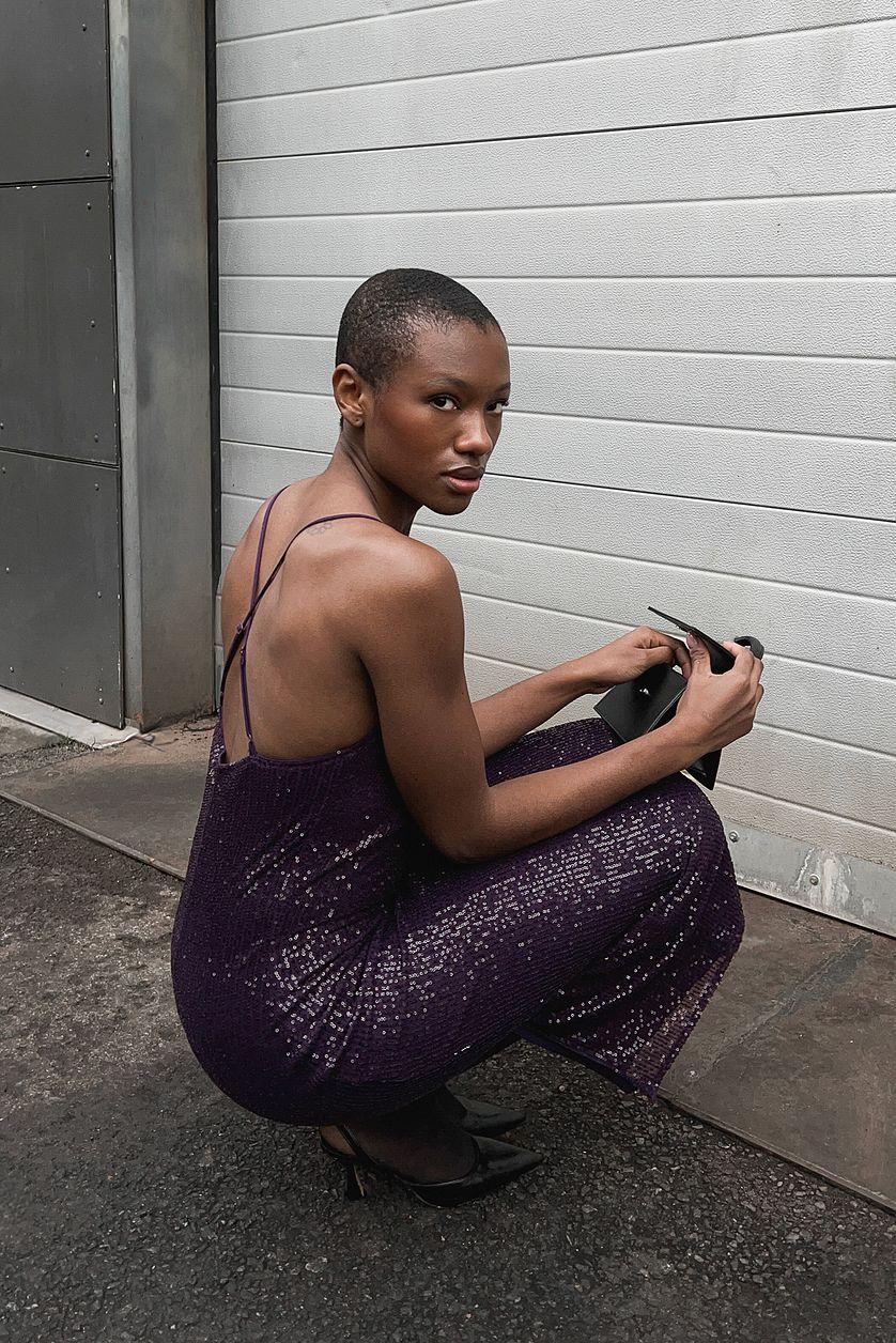 Waterfall Sequin Midi Dress Product Image