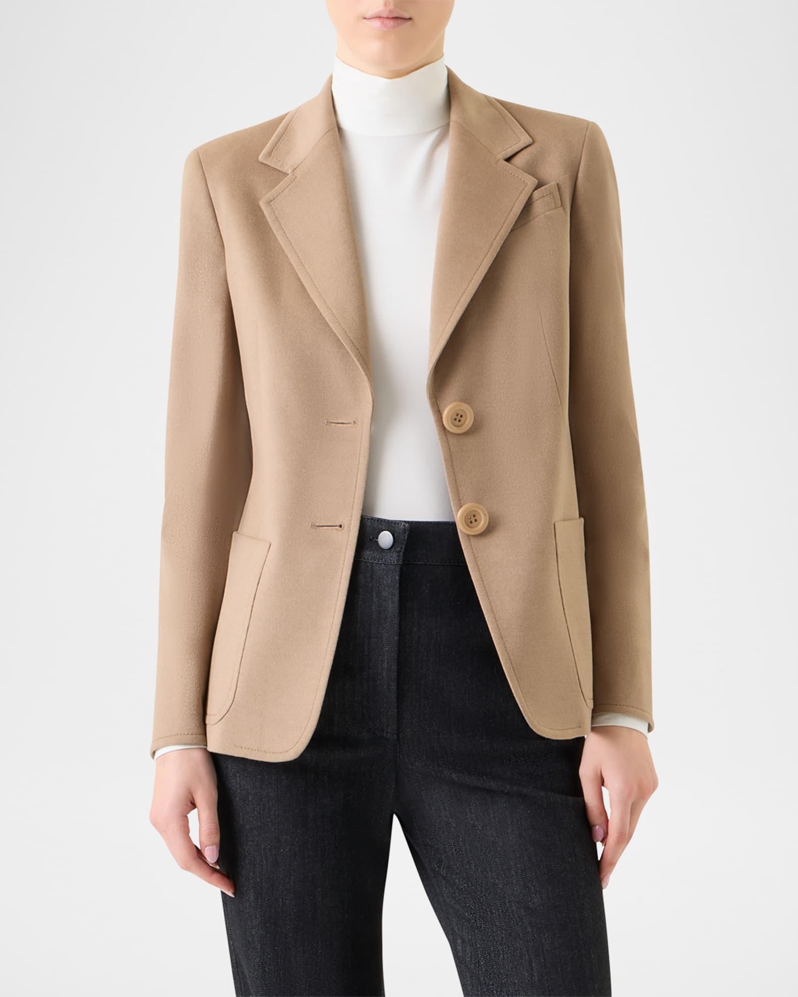 Cashmere-Wool Single-Breasted Blazer Jacket Product Image