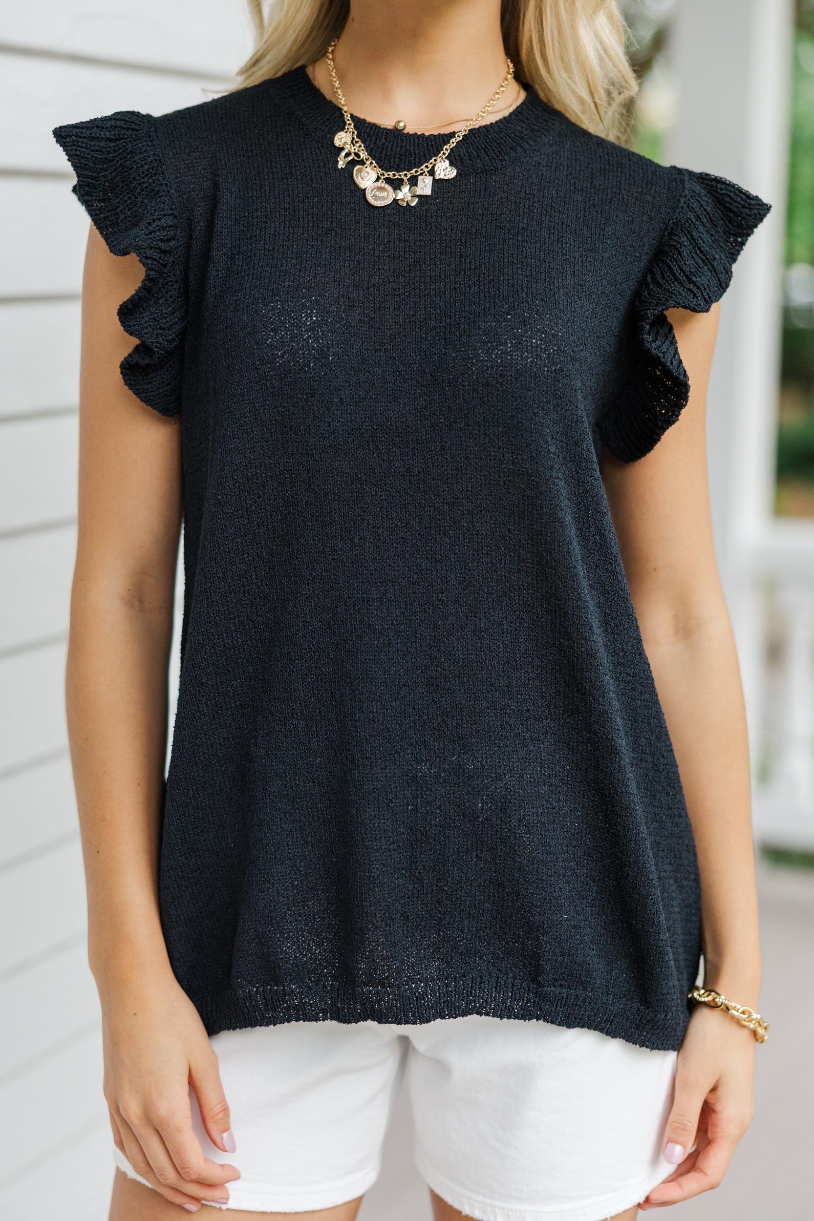 Certain Joy Black Knit Top Female Product Image