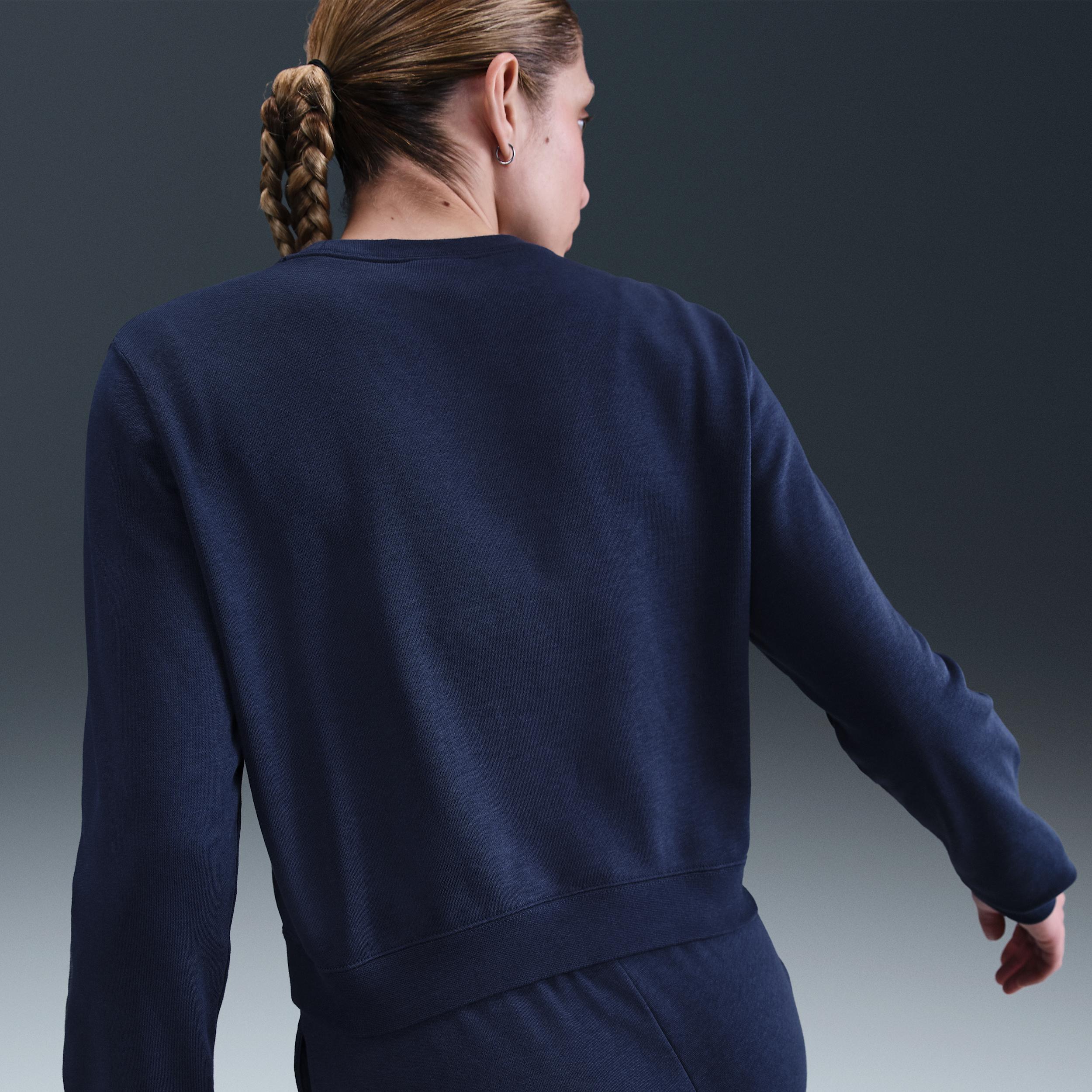 Womens Nike Sportswear Chill Terry Crew-Neck French Terry Sweatshirt | HV2393-410 Product Image