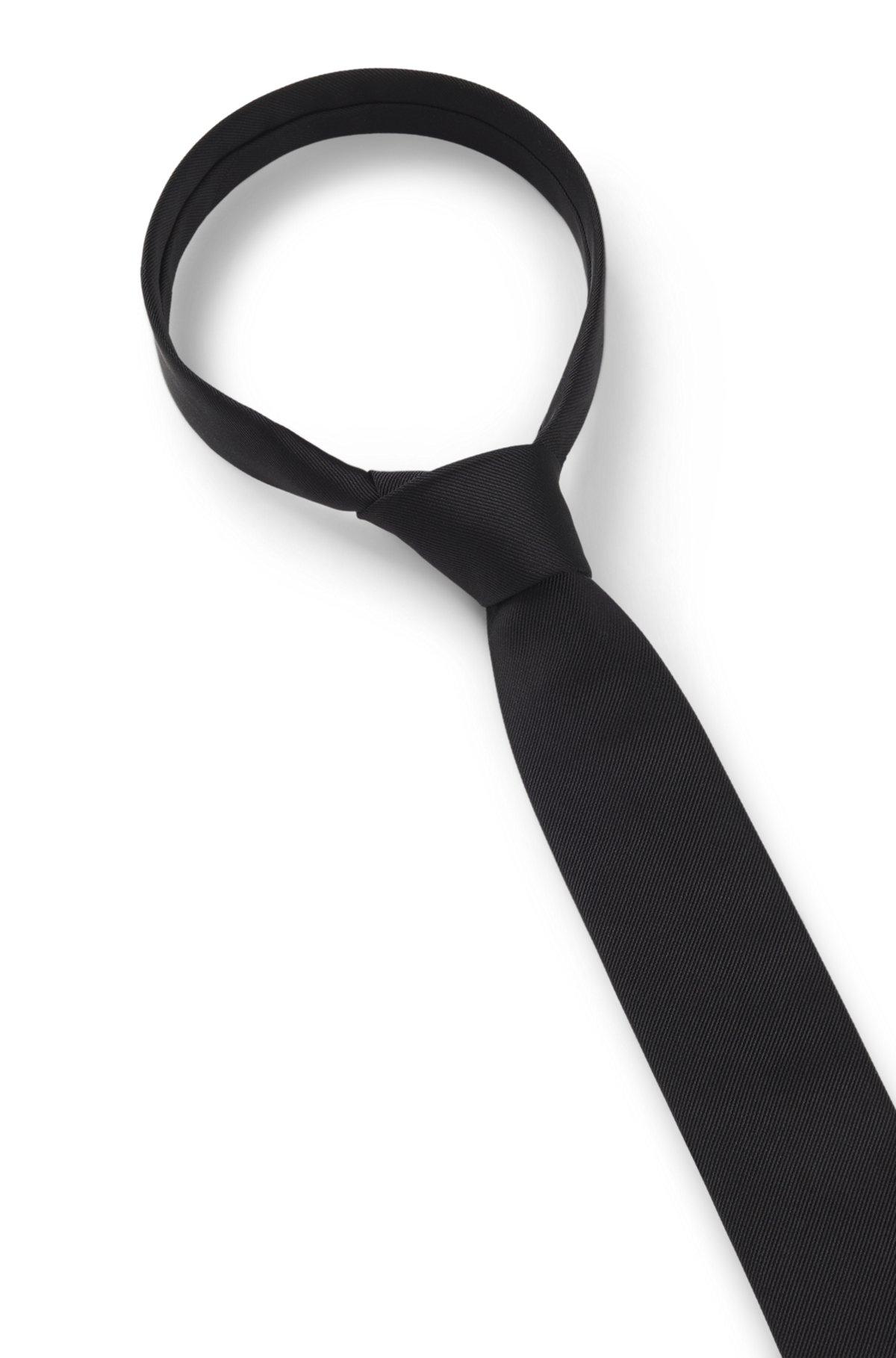 BOSS - Italian-made tie in pure-silk jacquard - Black Product Image