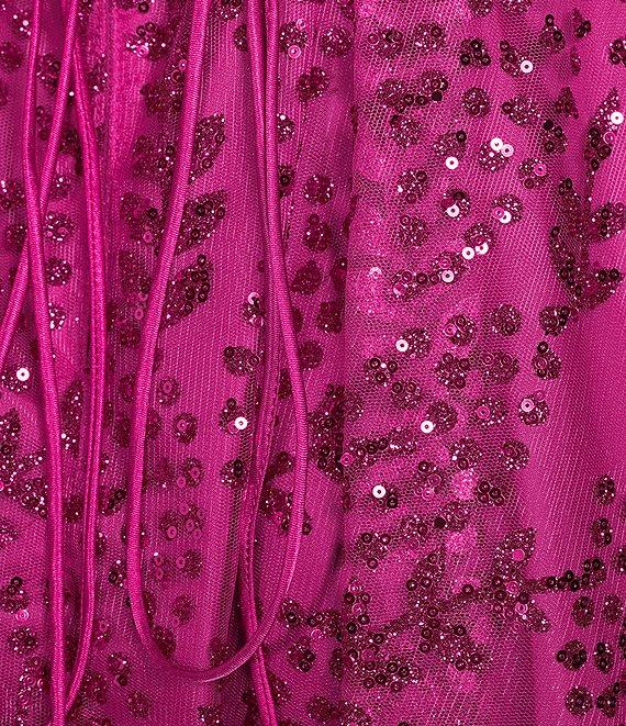 Blondie Nites Glitter Scoop Neck Illusion Corset Bodice Dress Product Image