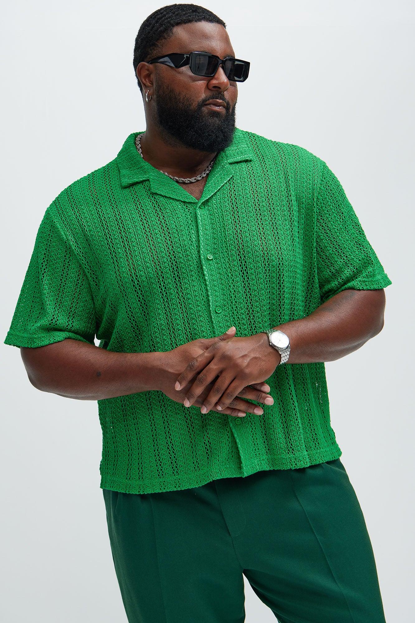 Atlas Textured Boxy Shirt - Green Product Image