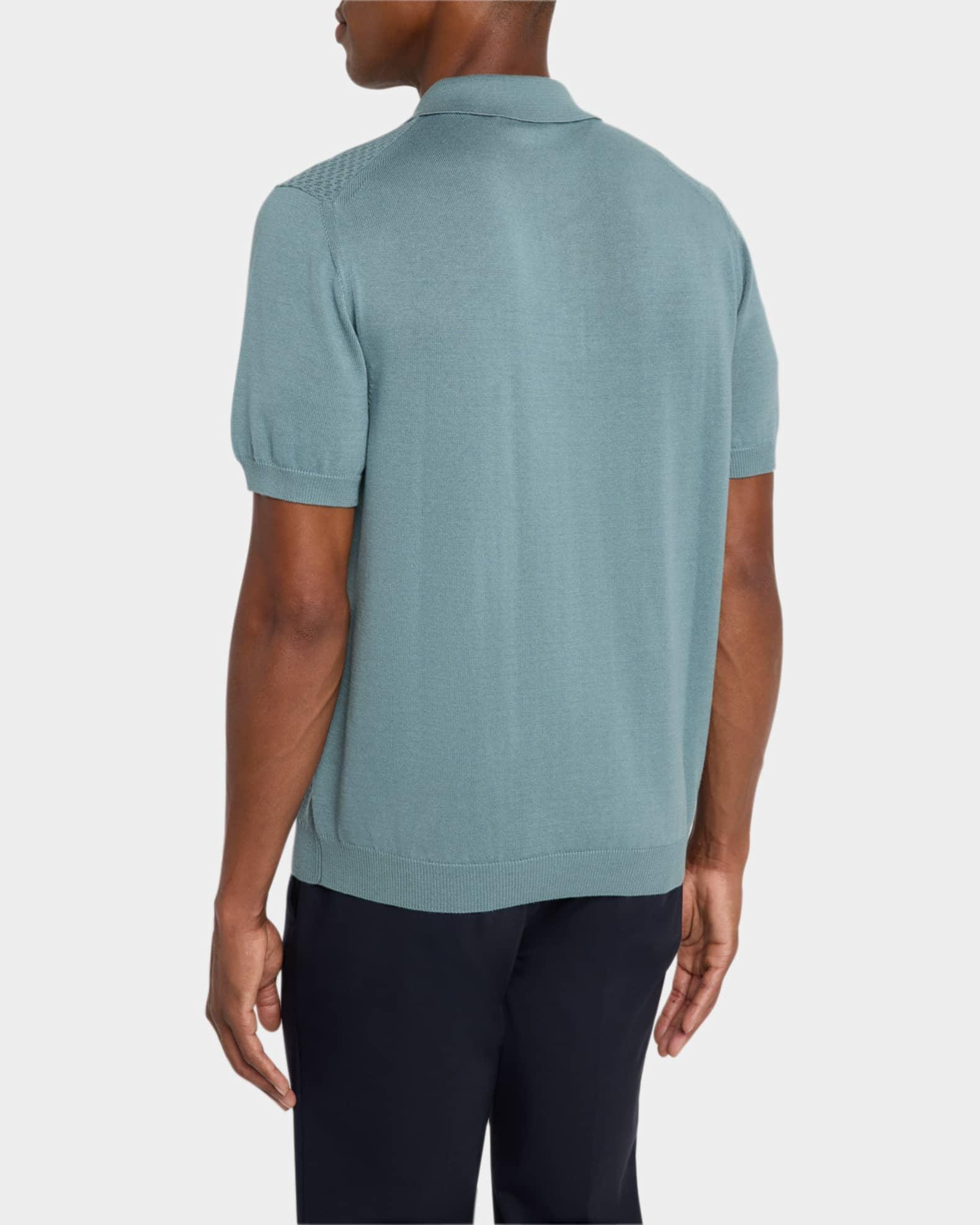 Men's Cotton-Modal Waffle Knit Polo Sweater Product Image