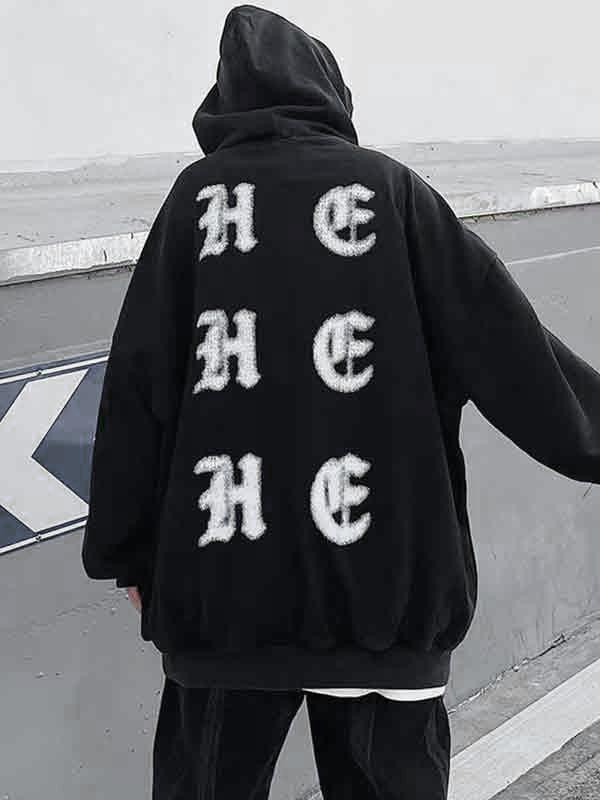 Butterfly Print Fleece Zip Up Oversized Hoodie Product Image