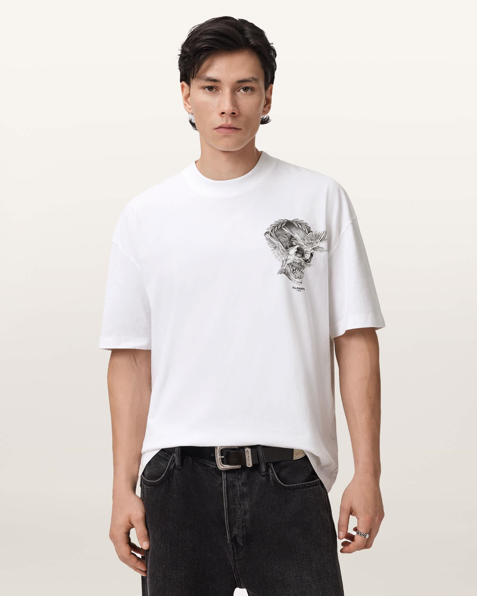 Mysteries Oversized Graphic T-Shirt Optic White | ALLSAINTS US Product Image