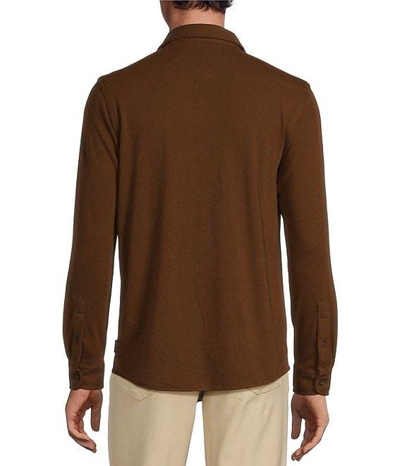 Rowm The Keeper Long Sleeve Solid Jersey Button Down Knit Shirt Product Image