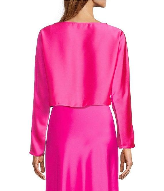 Antonio Melani Blyss Boat Neck Long Sleeve Coordinating Satin Blouse Product Image