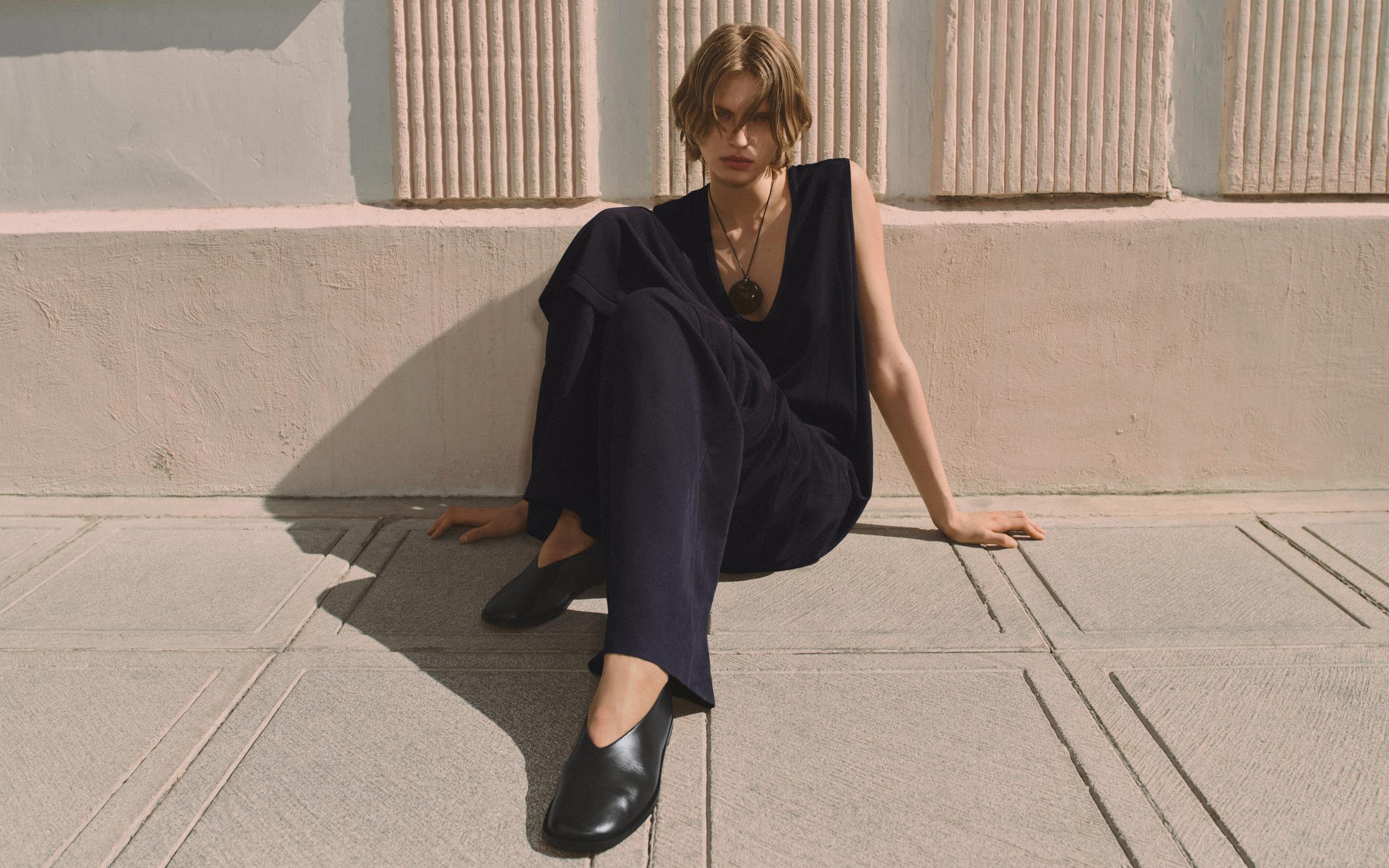 KNITTED COTTON MIDI DRESS Product Image