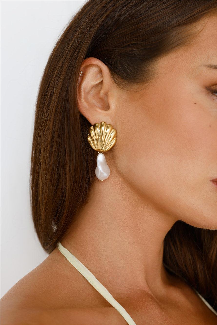 Beach Soiree Earrings Gold Product Image