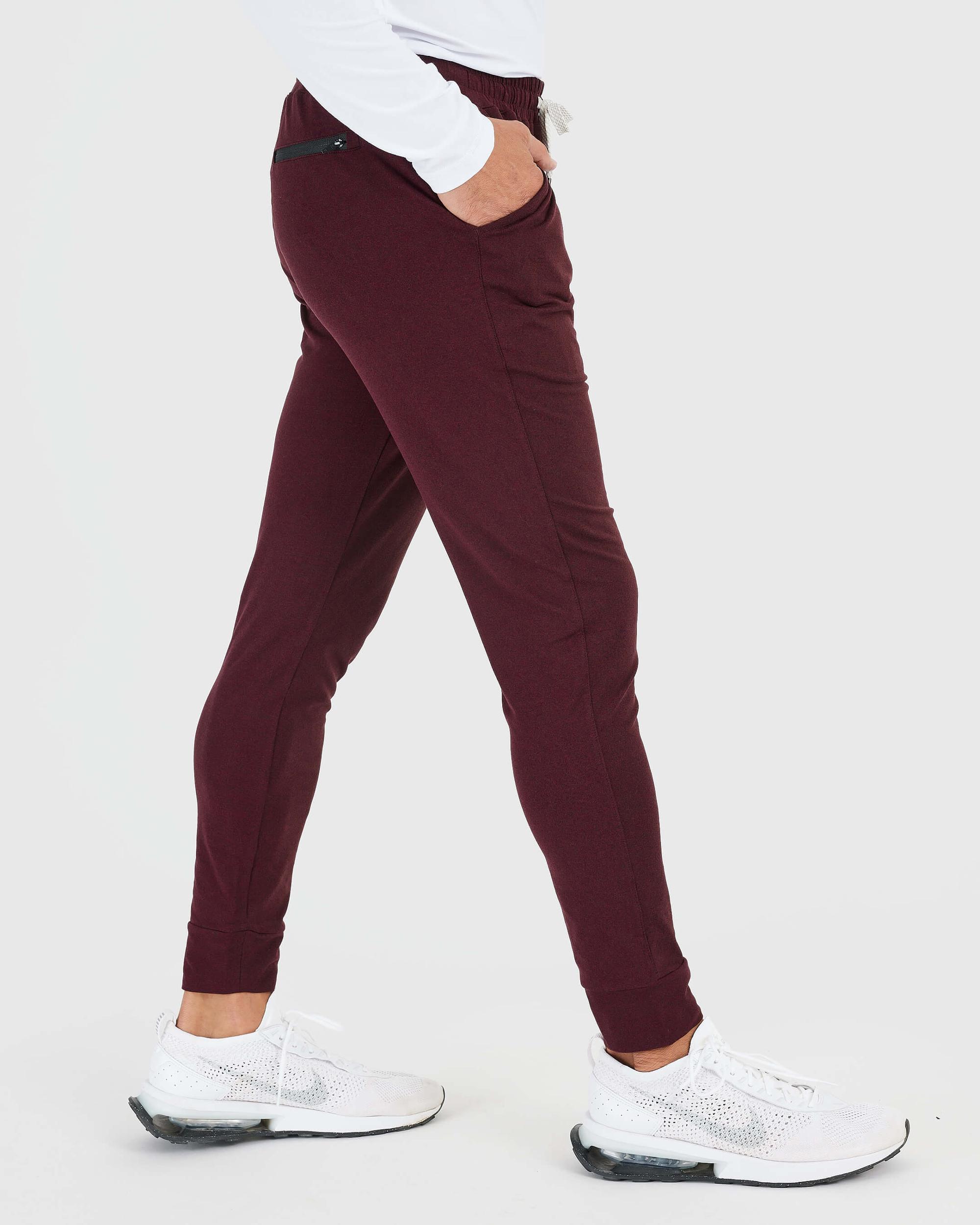 Dark Heather Burgundy Active Joggers Product Image