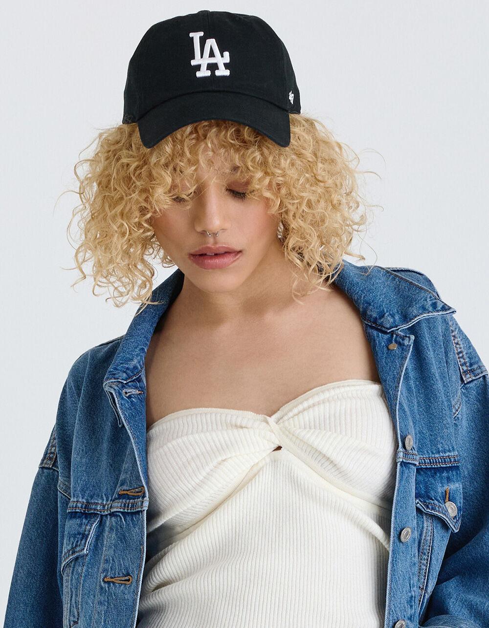 47 BRAND Los Angeles Dodgers '47 Clean Up Strapback Hat - BLACK/WHITE Product Image