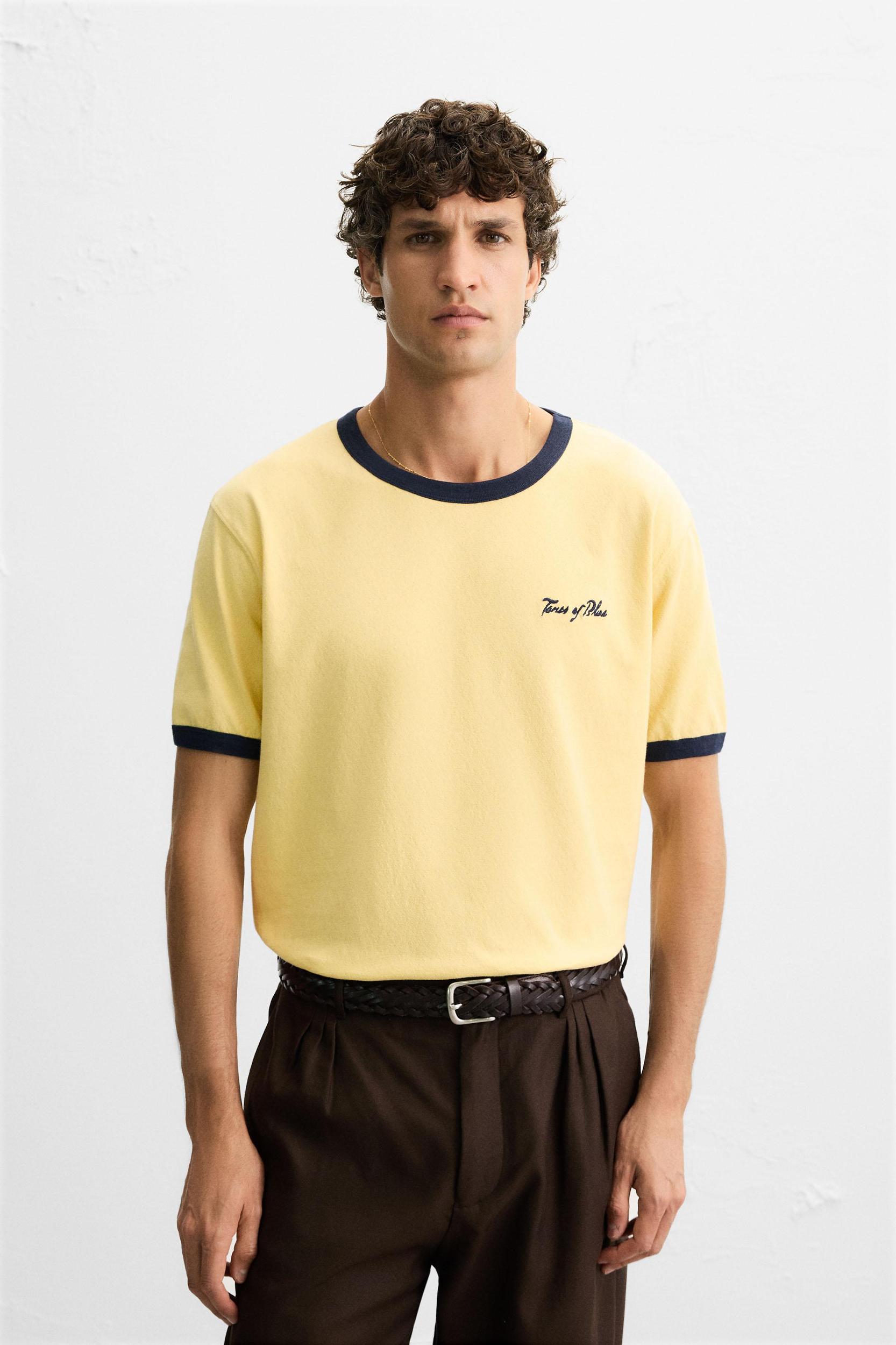 WASHED RIB EMBROIDERED T-SHIRT Product Image