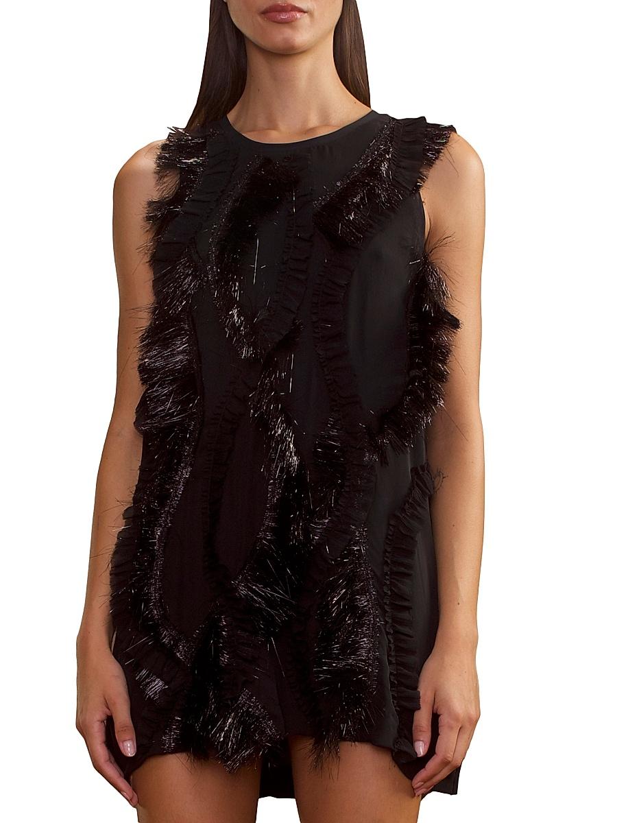 Womens Embellished Silk Minidress Product Image