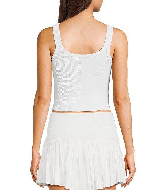 GB Chevron Ribbed Knit Cropped Tank Top Product Image