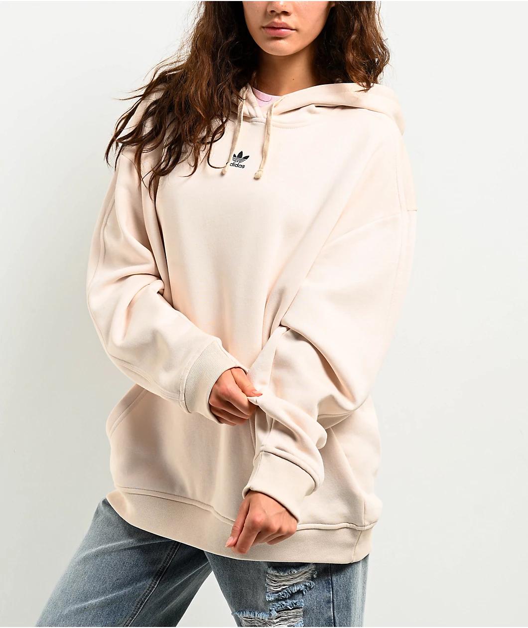 adidas Essentials Oversized Crème Hoodie Product Image
