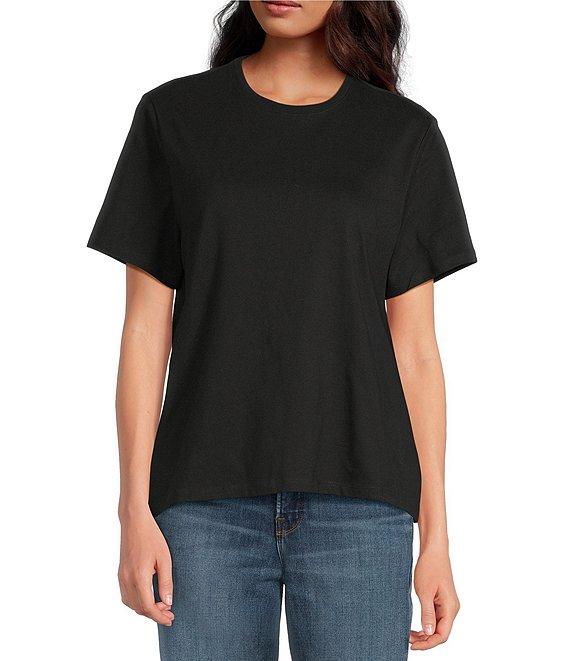 Good American Cotton Classic Crew Neckline Short Sleeve Tee Product Image