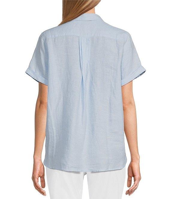 Tommy Bahama Point Collar Short Sleeve Button Front Top Product Image