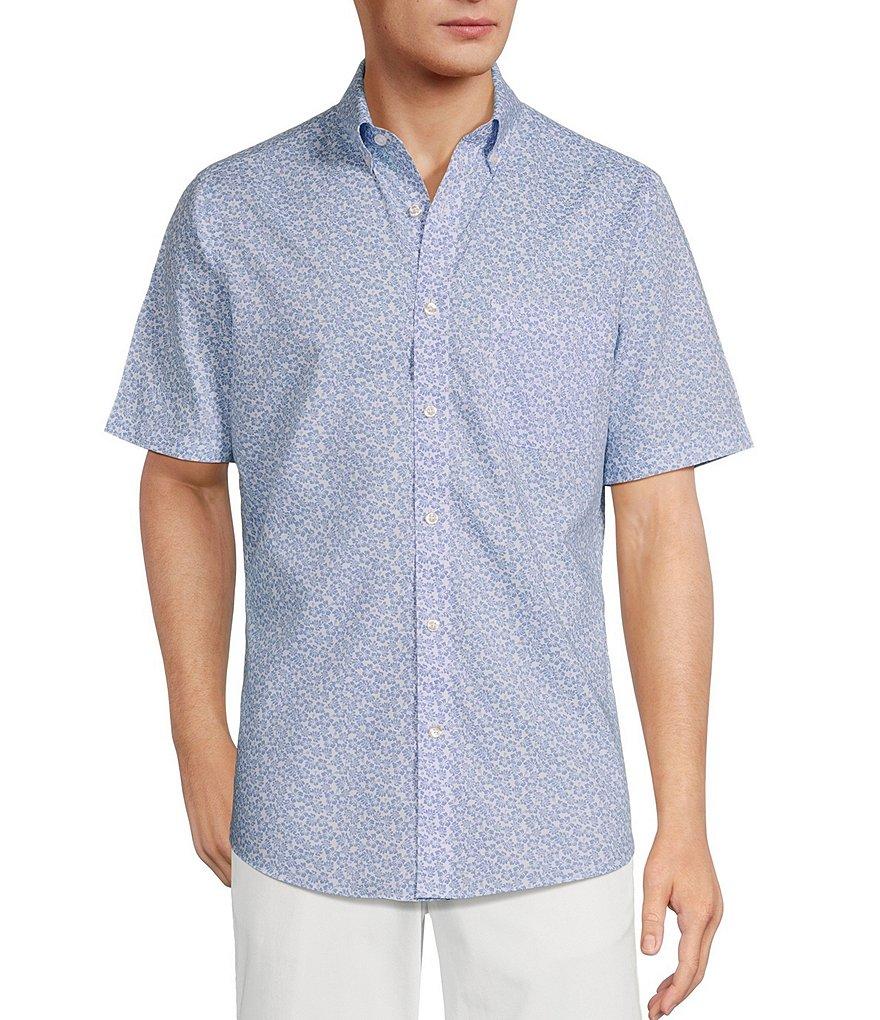Gold Label Roundtree & Yorke Slim Fit Non-Iron Short Sleeve Floral Print Sport Shirt Product Image