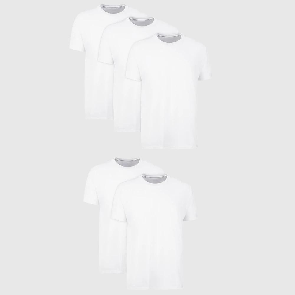Hanes Men's Crewneck T-Shirt 6pk - White M: Tagless, Moisture Wicking Product Image