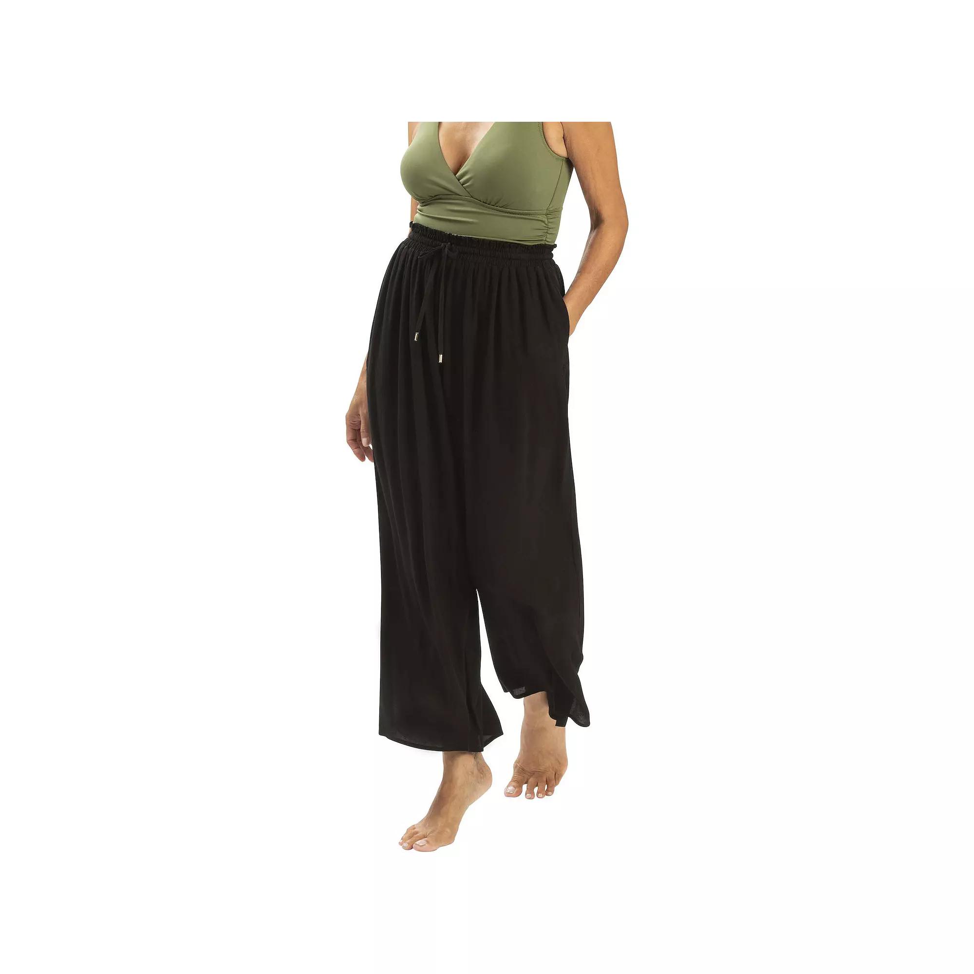 Women's Dolfin Solid Palazzo Swim Cover-Up Pants,  Product Image