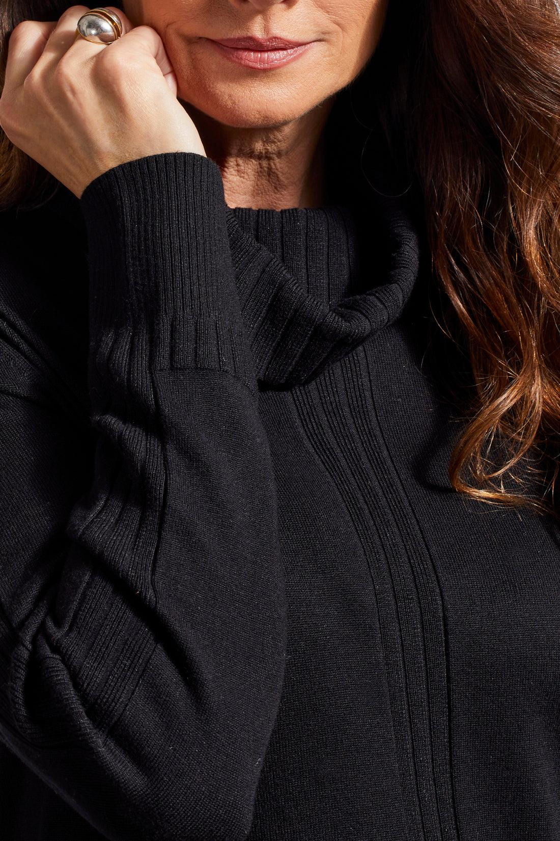 Tribal Long Sleeve Cowl Neck Tunic Sweater Product Image