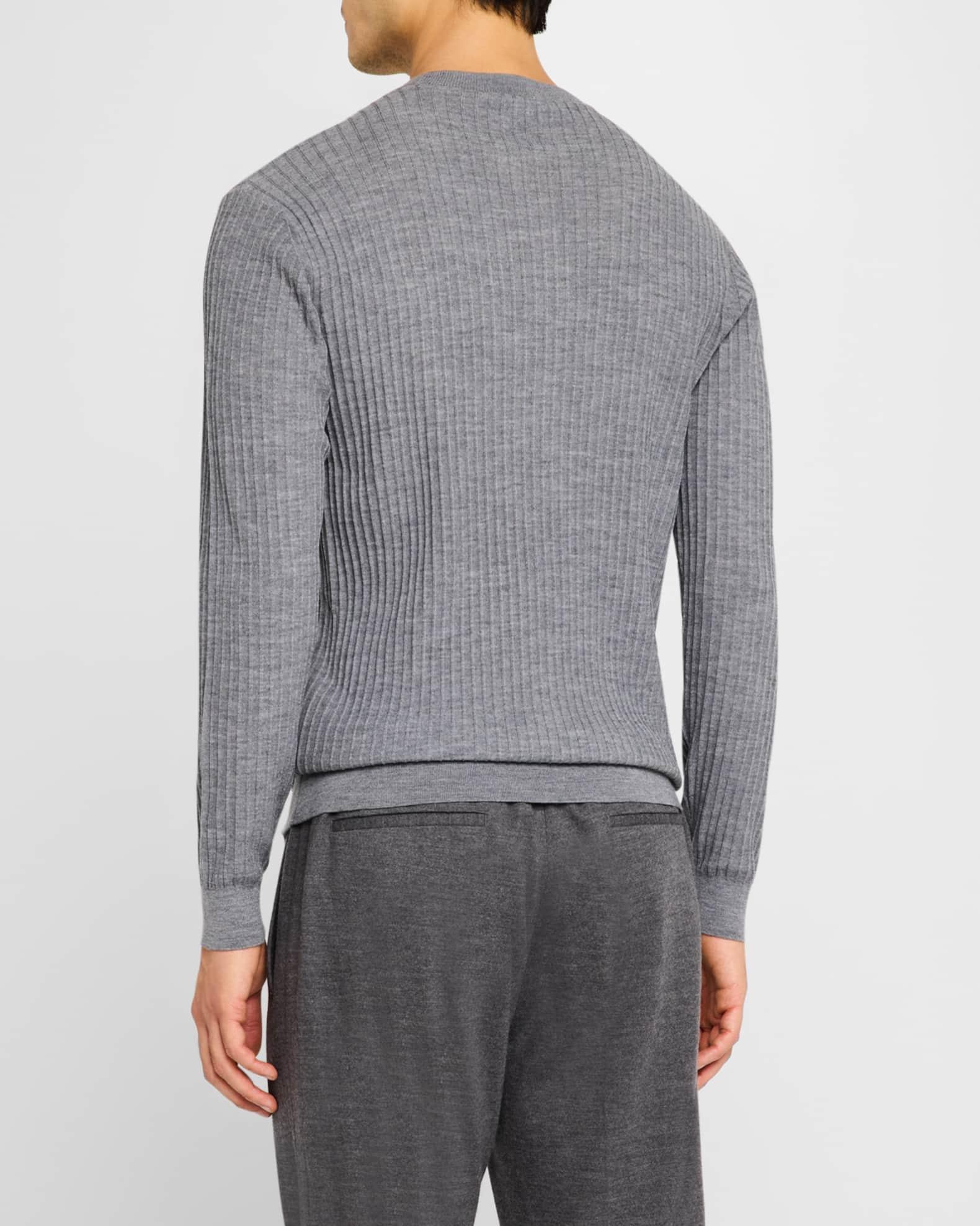 Men's Vertical Stripe Knit Crewneck Sweater Product Image