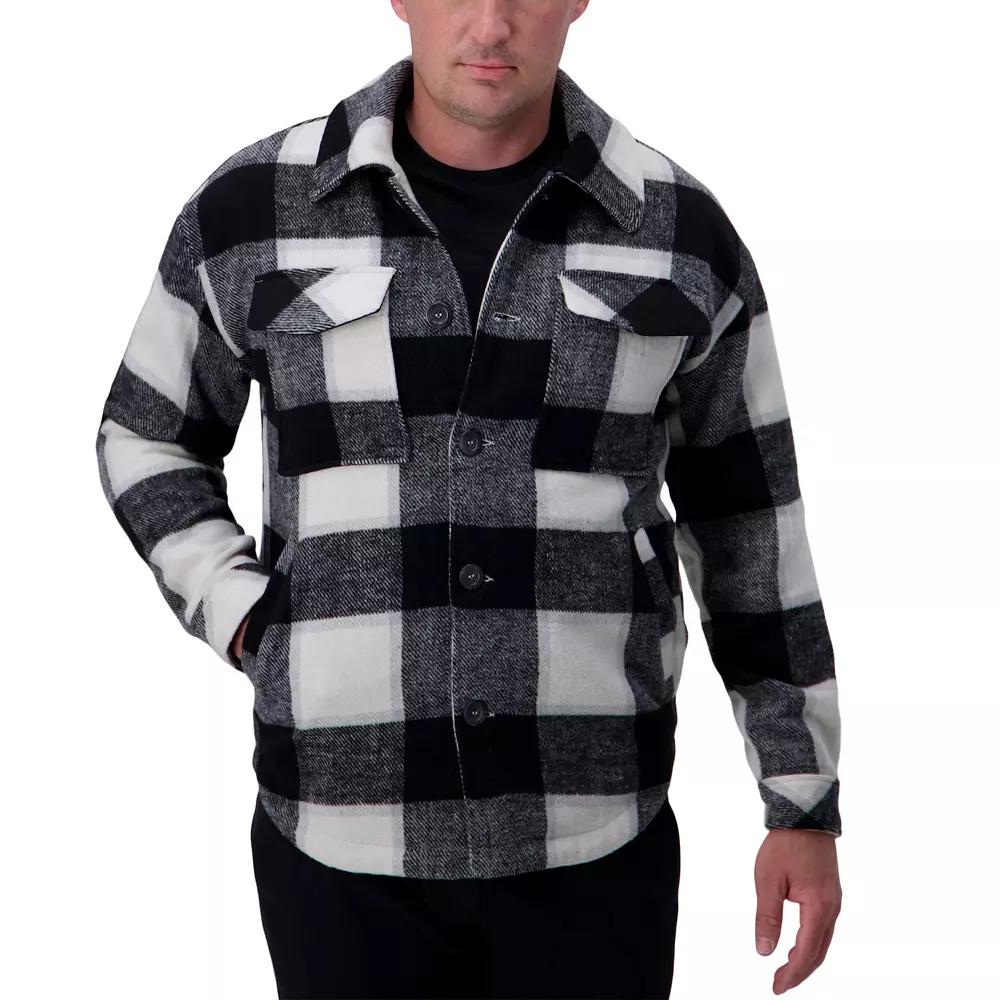 Mens Haggar Supersoft Plaid Shirt Jacket Product Image