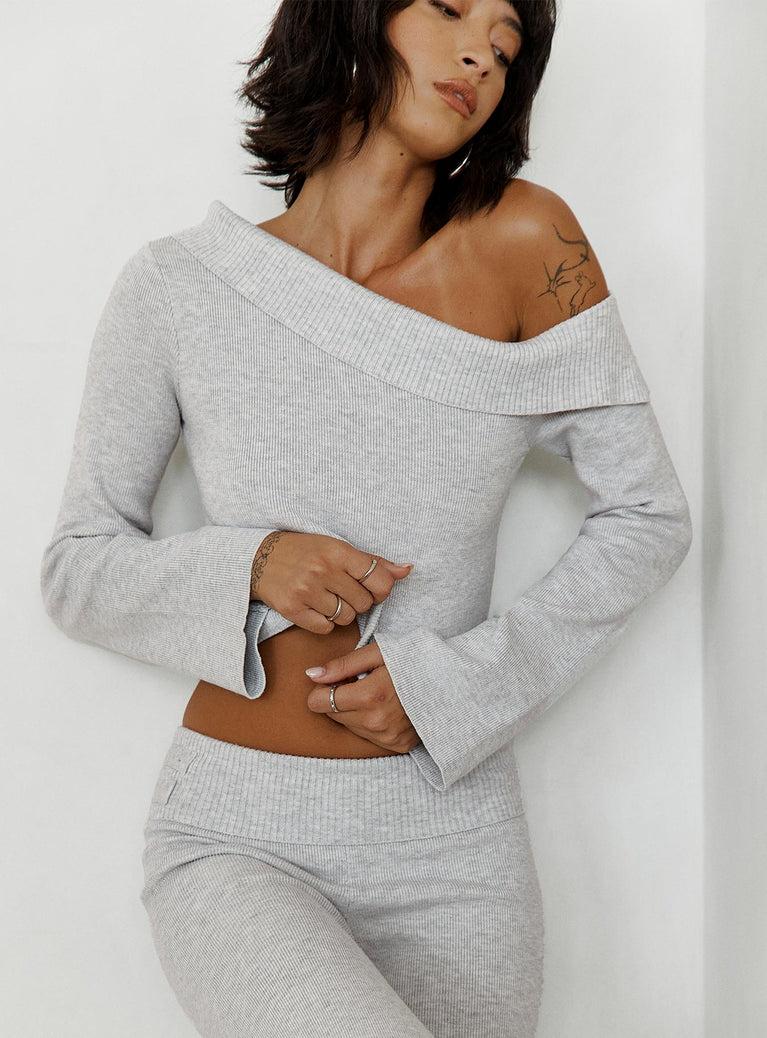 Sina Off The Shoulder Top Grey Product Image