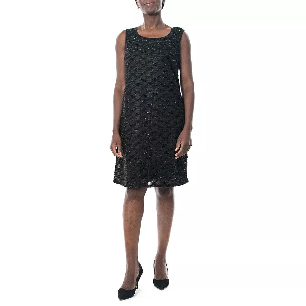 Women's Nina Leonard Jewelneck Sleeveless Sheath Dress,  Product Image