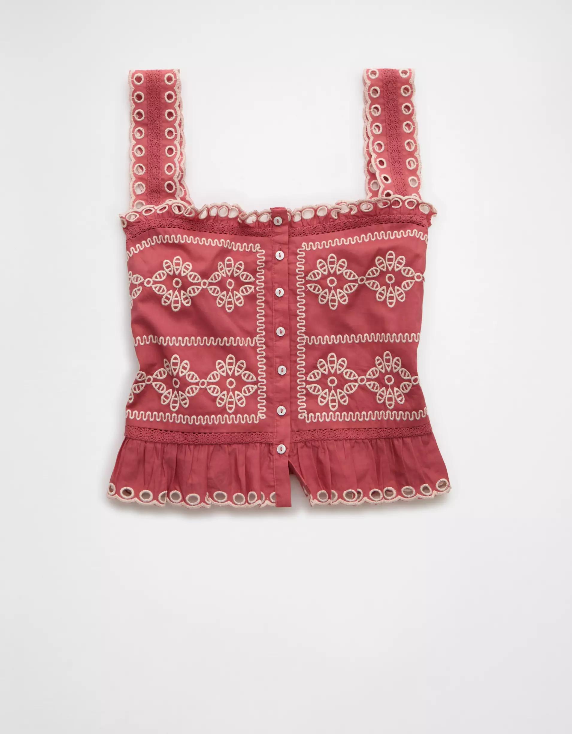 AE Eyelet Crop Top Product Image