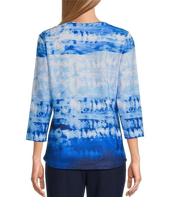 Allison Daley 3/4 Sleeve Crew Neck Knit Top Product Image